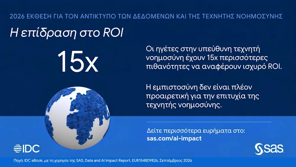 Μελέτη αποκαλύπτει ότι οι οργανισμοί με αξιόπιστες πρακτικές Τεχνητής Νοημοσύνης έχουν 15 φορές περισσότερες πιθανότητες να επιτύχουν υψηλή απόδοση επένδυσης