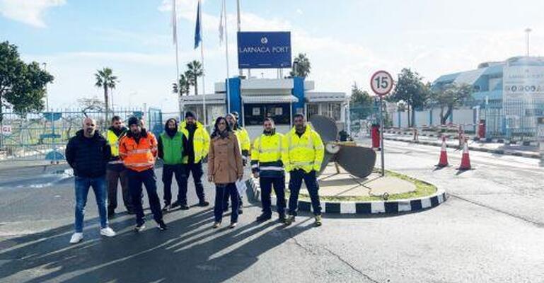 Σε απεργία κατήλθαν το πρωί οι εργαζόμενοι της Kition Ocean Port