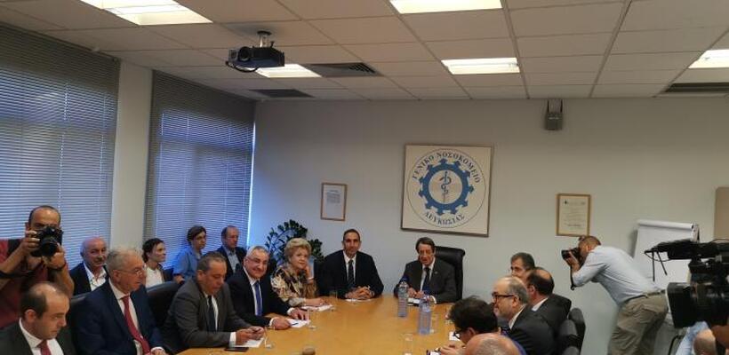 Σύσκεψη με τον ΠτΔ στο Γενικό Νοσοκομείο Λευκωσίας για το ΓεΣΥ