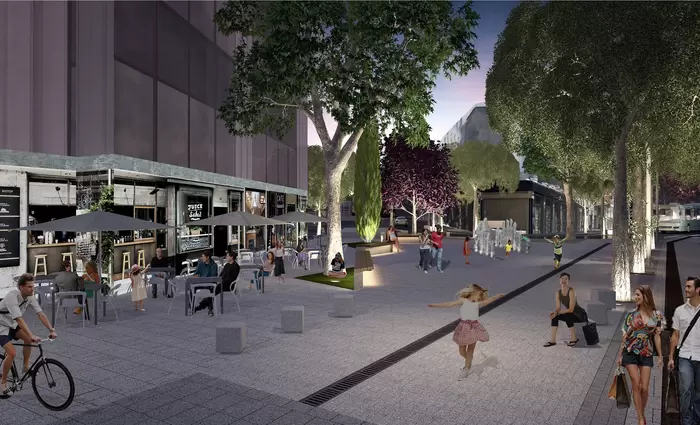 Εργασίες στη Μνασιάδου για το Εμπορικό Τρίγωνο Λευκωσίας