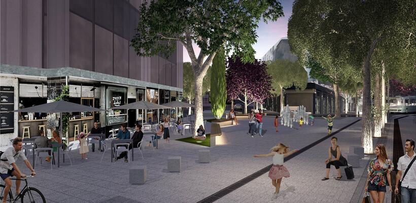 Εργασίες στη Μνασιάδου για το Εμπορικό Τρίγωνο Λευκωσίας