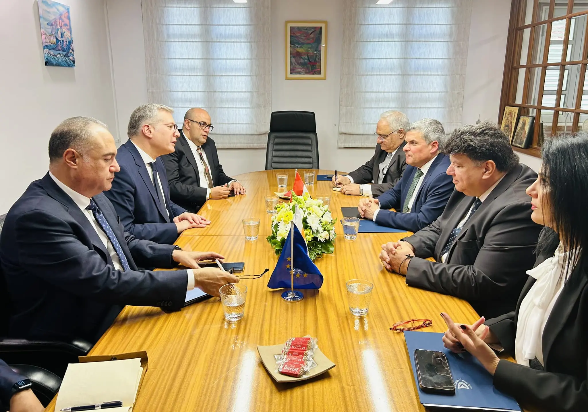 Συνάντηση Γ. Παπαναστασίου με τον Υπουργό Πετρελαίου της Αιγύπτου