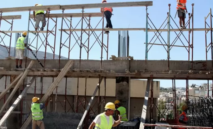 Αύξηση 5,1% στο δείκτη παραγωγής στις κατασκευές