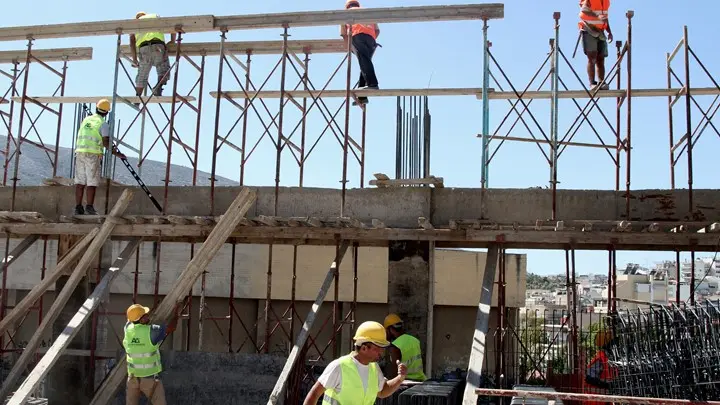 Αύξηση 5,1% στο δείκτη παραγωγής στις κατασκευές