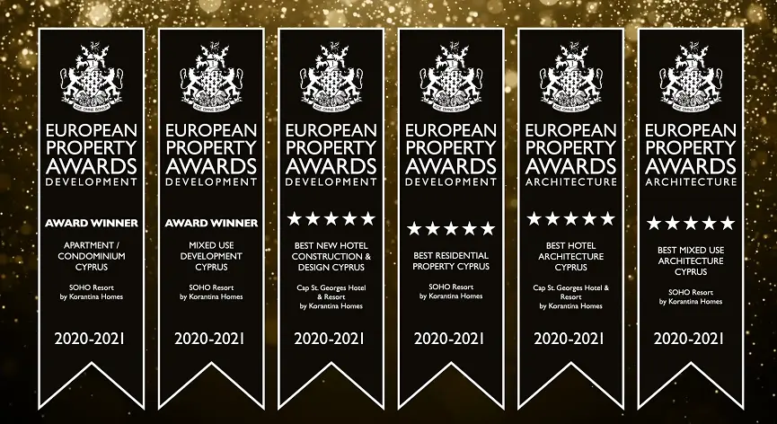 Η Korantina Homes έλαβε 6 βραβεία στα European Property Awards 2020-2021