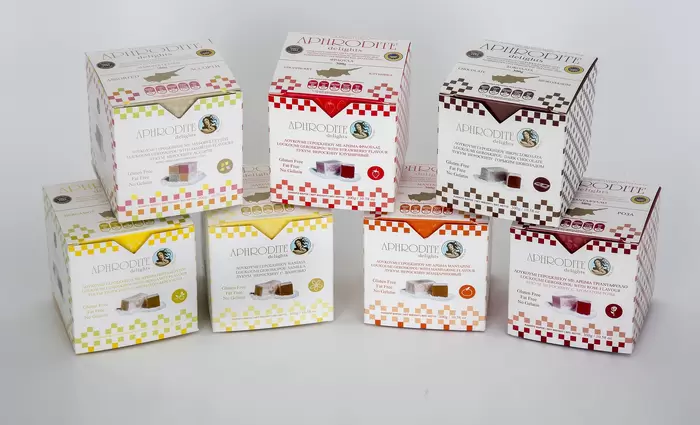 Λουκούμια Γεροσκήπου σε συσκευασίες κύβου