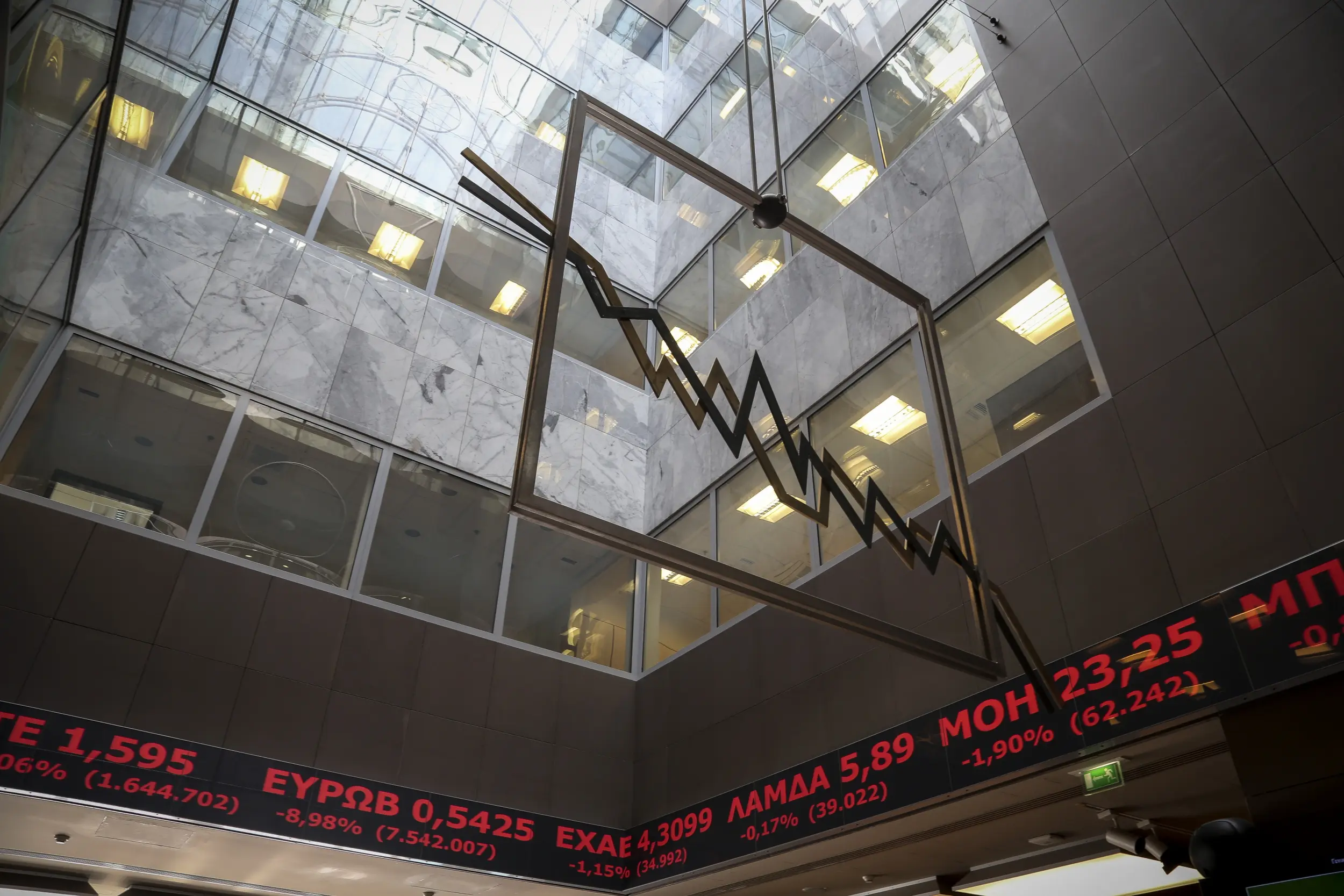 Πτώση σημειώνει ο γενικός δείκτης στο Χρηματιστήριο Αθηνών